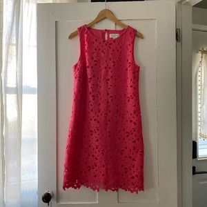 Jessica Simpson Pink Crochet Lace Sleeveless Dress